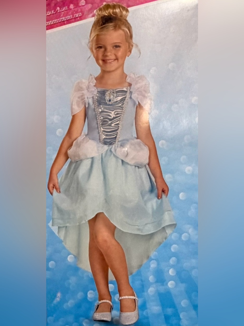 Disney Light Blue Cinderella Princess Costume Dress with White Accents